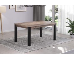 Eerbeek Eettafel 160cm - Eiken Houtlook - Rechthoekige Eettafel - Eetkamertafel - 6 personen