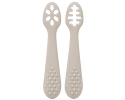 Eerste Lepel voor Baby – Siliconen, BPA-vrij & Perfect om Zelf te Leren Eten - Beige