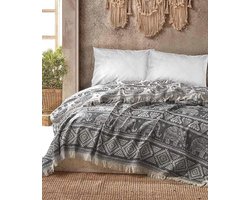 Eersteklas Katoenen Sprei Bali - Omkeerbaar & Extra Groot 220 x 240 cm | Beddeken, Woondeken, Sofadeken