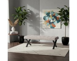 Eetbank – Eettafelbank – Bankje – Zitbank – Eetkamerbank – 140 cm – Gestoffeerd Met Industrieel Design – Grijs