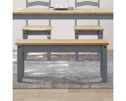 Eetbank Massief Hout - Keukenbank Bankje - Aan Tafel Zitten - Rustieke Uitstraling - 105 cm Lengte - Grijs