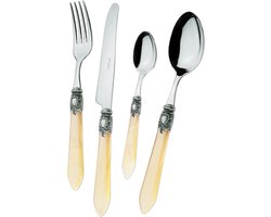 Eetbestek Set - Bestekset 24 Delig - Tafel Dekken - Roestvrij Staal - 24 Stuks - Ivoor