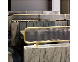 Eetkamer Scheidingswand - Bureauverdeler Glazen Wand - Privacy Creëren - Gestreept Glas - 30x110cm - Goud