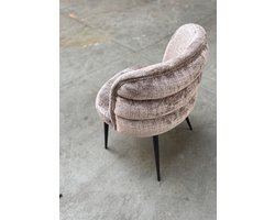 Eetkamer stoel - Davis - Cremona taupe/ bruin stof - zwarte poten