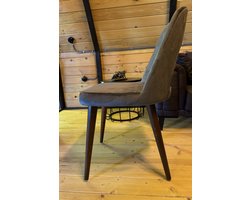 Eetkamer stoel Sandal grijs - tijdloos design - open rug - velvet - hout