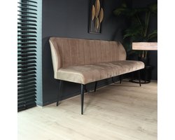 Eetkamerbank 180cm Sally velvet champagne bank 3 zits eetbank