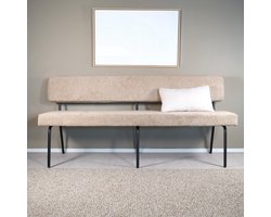 Eetkamerbank 180cm Wendy beige stof eetbank