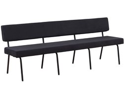 Eetkamerbank 220cm Wendy zwart stof eetbank