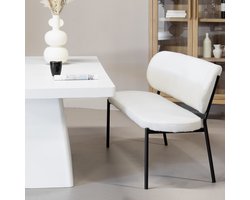 Eetkamerbank Beige Stof - Diepte 63cm - Zitbreedte 160cm - Maddie - Giga Meubel