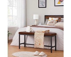 Eetkamerbank - - Gestoffeerde zitbank - Keukenbank - Bruin-zwart