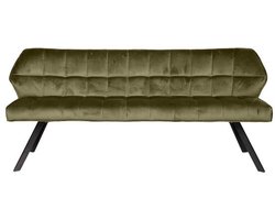 Eetkamerbank Groen Velours (180cm lang) - Eettafel Bank met Zachte Kussens in Groen Velours - Luxe Bank Industrieel voor Eetkamer met Comfortabele Zitting en Rugleuning (180x59x84) Industriele Eetbank