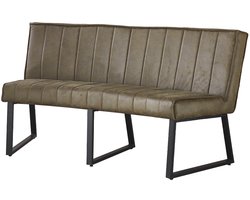 Eetkamerbank Menzo ovaal 160cm donkergroen microvezel ovale eetbank