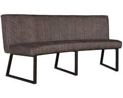 Eetkamerbank Menzo ovaal 180cm antraciet microvezel ovale eetbank