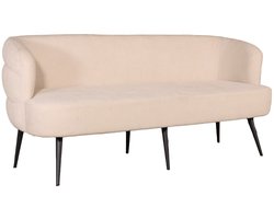 Eetkamerbank met armleuning Quinn 180cm beige chenille eetbank
