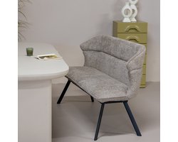 Eetkamerbank Taupe Stof - 160x60x88cm - Avery - Giga Meubel