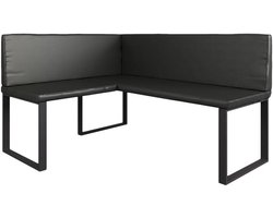 Eetkamerhoekbank - Keukentafelbank L-vorm - Gezellig dineren - Ruimtebesparend ontwerp - 120 x 150 cm - Zwart