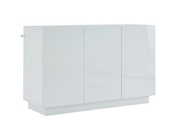 Eetkamerkast hoogglans open en gesloten, wit dressoir, basis LED-licht, ladekast halkast 120*40*75CM