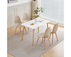 Eetkamerset 5-delig met tafel en 4 stoelen in Scandinavische stijl