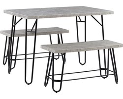 Eetkamerset KEMPTON Lichtgrijs 4-zitter