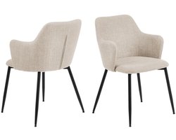 Eetkamerstoel Beige - Incl. Armleuning - 58,5x55x84,5cm