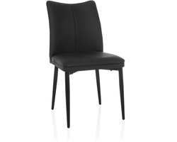 Eetkamerstoel / bezoekersstoel VISETO kunstleer zwart hjh LIVING