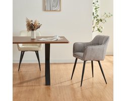 Eetkamerstoel Birmingham kuipstoel 81x57x53 cm grijs en zwart [en.casa]