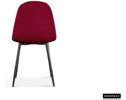 Eetkamerstoel 'Boy' Fluweel Bordeaux, Poten metaal en bekleding velours