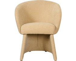 Eetkamerstoel Brunna - Textiel - Beige - 62x77x61 cm (BxHxD) - Chenille Stof - Volledig Gestoffeerd