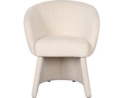 Eetkamerstoel Brunna - Textiel - Creme - 62x77x61 cm (BxHxD) - Chenille Stof - Volledig Gestoffeerd