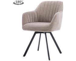 Eetkamerstoel Bruno draaibaar - stof nature 120 Beige grey
