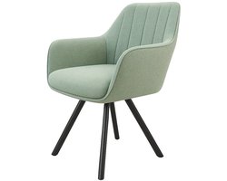 Eetkamerstoel Carvella - Groen - Set van 4 - Stof - Scandinavisch & Basic