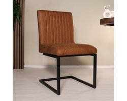 Eetkamerstoel cognac microvezel Chester eetstoel zetel