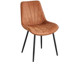 Eetkamerstoel cognac microvezel Tessa eetstoel zetel