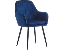 Eetkamerstoel - Demi - Velvet - Blauw