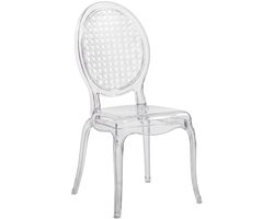 Eetkamerstoel / designstoel Cristalio, transparant polycarbonaat, set van 4, hjh LIVING