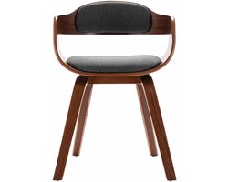 Eetkamerstoel donkergrijs met stoffen bekleding, beukenhouten frame en poten, met schuim gevoerde zitting en rugleuning voor hoog zitcomfort, robuust en duurzaam, max. 110 kg