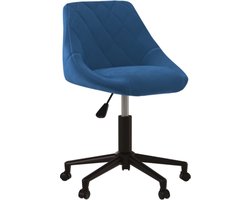 Eetkamerstoel draaibaar fluweel blauw