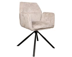Eetkamerstoel draaibaar grijs stof Capri eetstoel draaibare stoel zetel