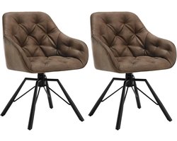 Eetkamerstoel Draaibaar - Keukenstoel - Draaibare gestoffeerde stoel - Kunstleer - 57,5 ​​cm x 82,5 cm x 53 cm
