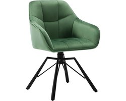 Eetkamerstoel, draaibaar, keukenstoel, gestoffeerde stoel, draaistoel, comfortabele stoel met armleuningen, rugleuning, armleuningstoel voor eetkamer en woonkamer, met fluwelen bekleding,