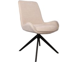 Eetkamerstoel draaibaar Marloes beige eetstoel draaibare stoel zetel