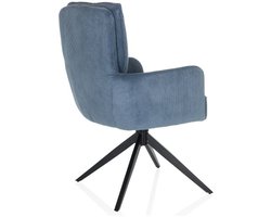 Eetkamerstoel / draaistoel TARUGO stof blauw hjh LIVING