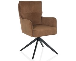 Eetkamerstoel / draaistoel TARUGO stof bruin hjh LIVING