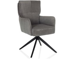 Eetkamerstoel / draaistoel TARUGO stof grijs hjh LIVING