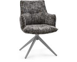 Eetkamerstoel / Draaistoel Tavaro stof grijs hjh LIVING