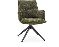 Eetkamerstoel / Draaistoel Tavaro stof groen hjh LIVING