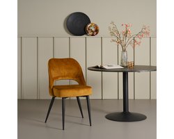 Eetkamerstoel Duiven - Stof - Goud - 55x86x63 cm (BxHxD)