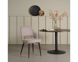 Eetkamerstoel Duiven - Stof - Naturel - 55x86x63 cm (BxHxD)