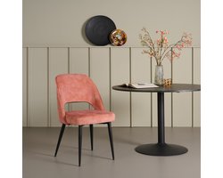 Eetkamerstoel Duiven - Stof - Roze - 55x86x63 cm (BxHxD)