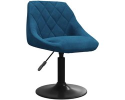 Eetkamerstoel | Eetstoel | Keukenstoel | Eettafelstoel fluweel blauw